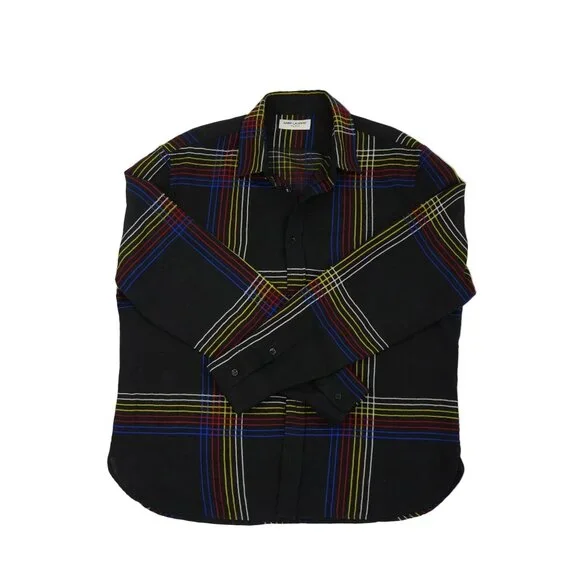 Saint Laurent Multi-color Checked Wool Shirt - Picture 7 of 8